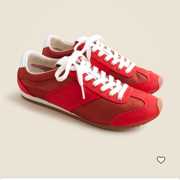 J. Crew Red and White Women's Rec Sneakers size 8.5 (fit like 8) - Picture 1 of 11
